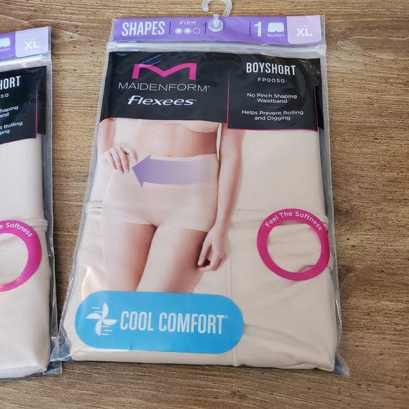 Maidenform Shapewear Bundle of 3 XL Boyshorts Cooling Shaper Bottoms Black & Tan - Picture 5 of 6